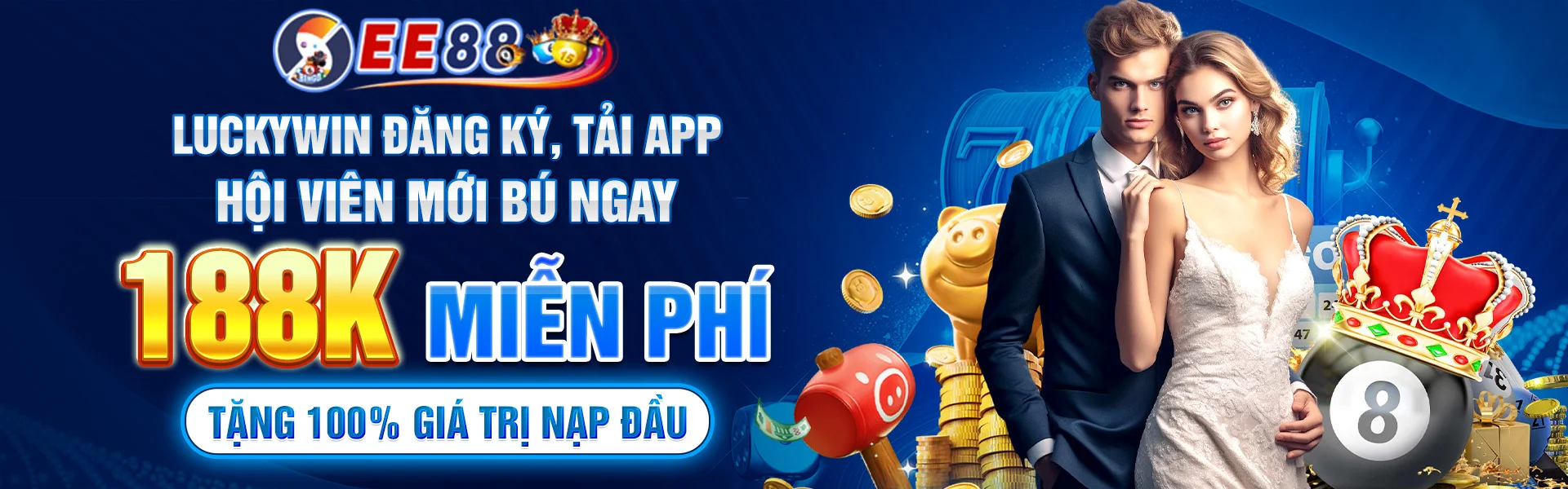 Banner giới thiệu Xổ số, Casino, Nổ hũ và nội dung tham khảo Ee88